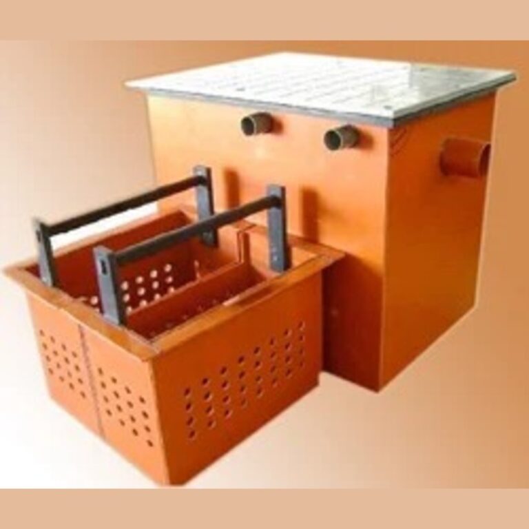 PVC grease trap with lid and removable perforated basket