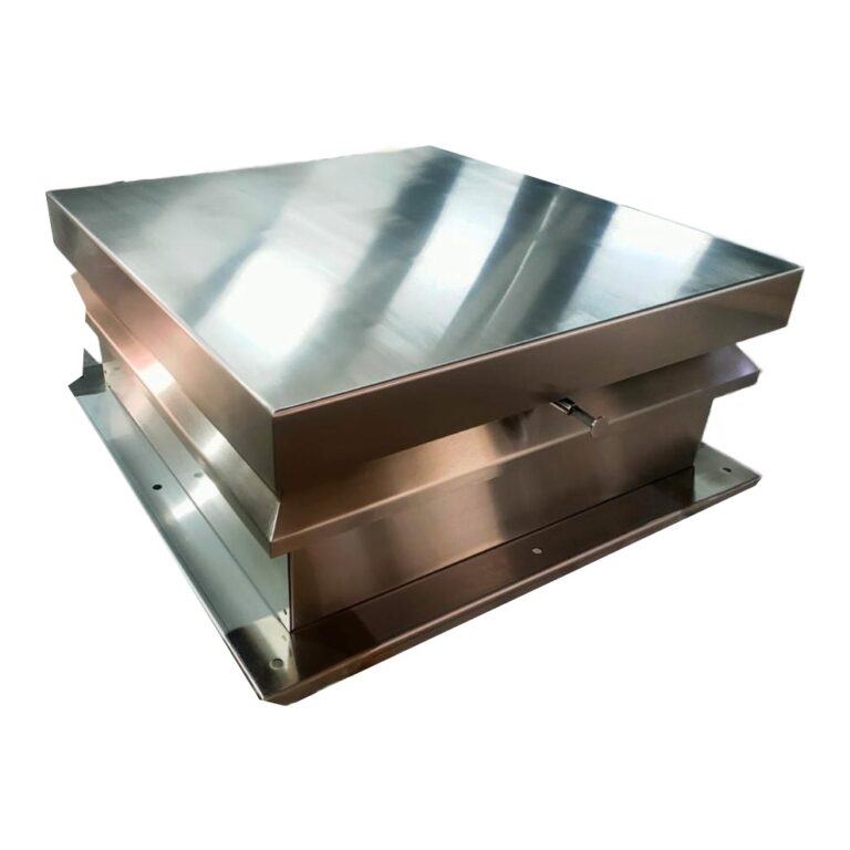 Stainless steel roof access hatch, closed