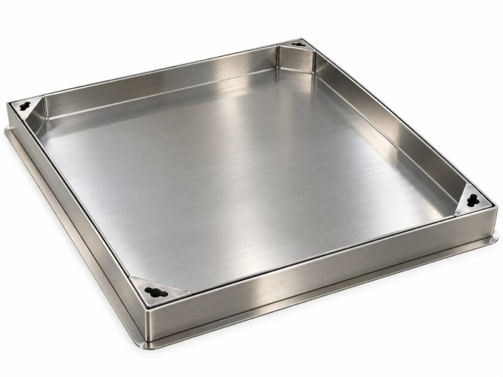 SS 316 recessed manhole cover 900 x 900 mm tray and frame – Alphatek UAE