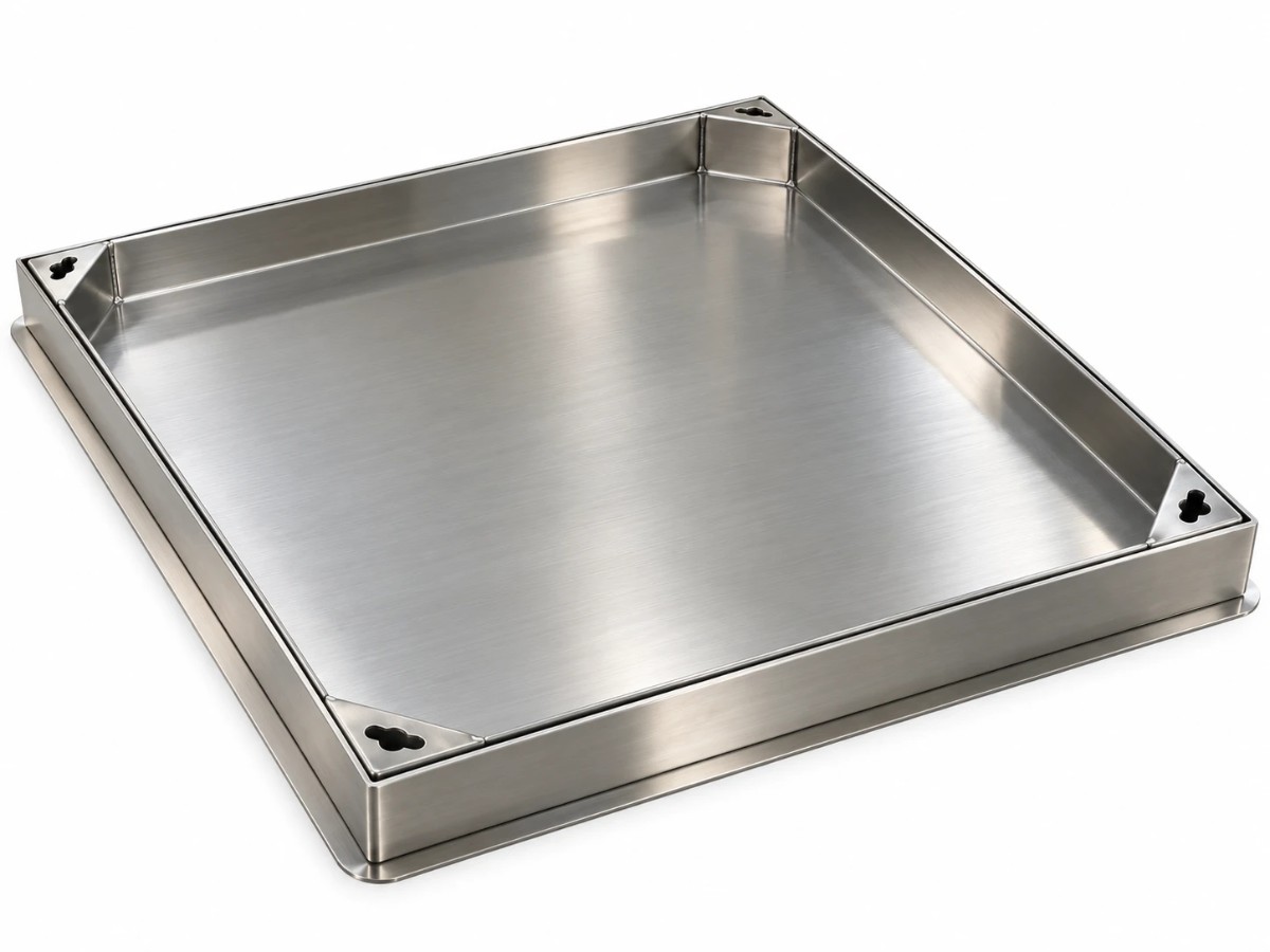 Stainless steel recessed manhole cover supplied to Abu Dhabi projects