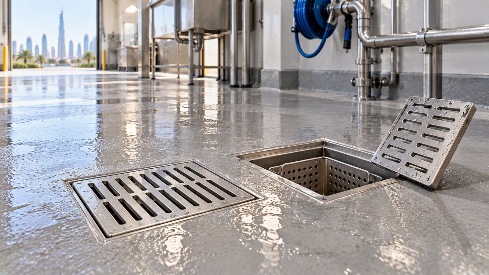 stainless steel gullies wash down area dubai
