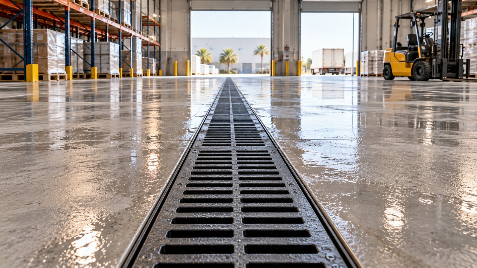 trench drainage warehouse floor uae