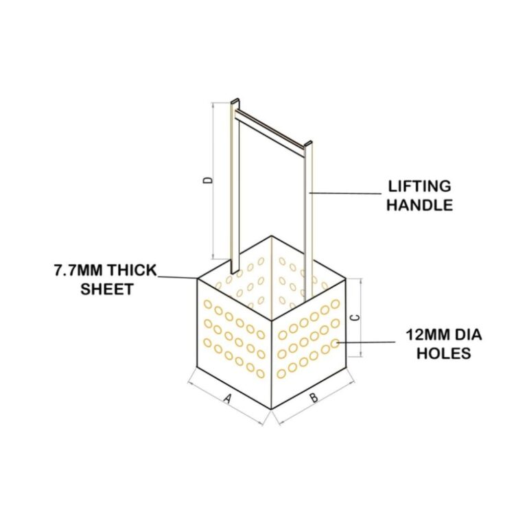 uPVC fabricated sand trap bucket 500 x 500 mm