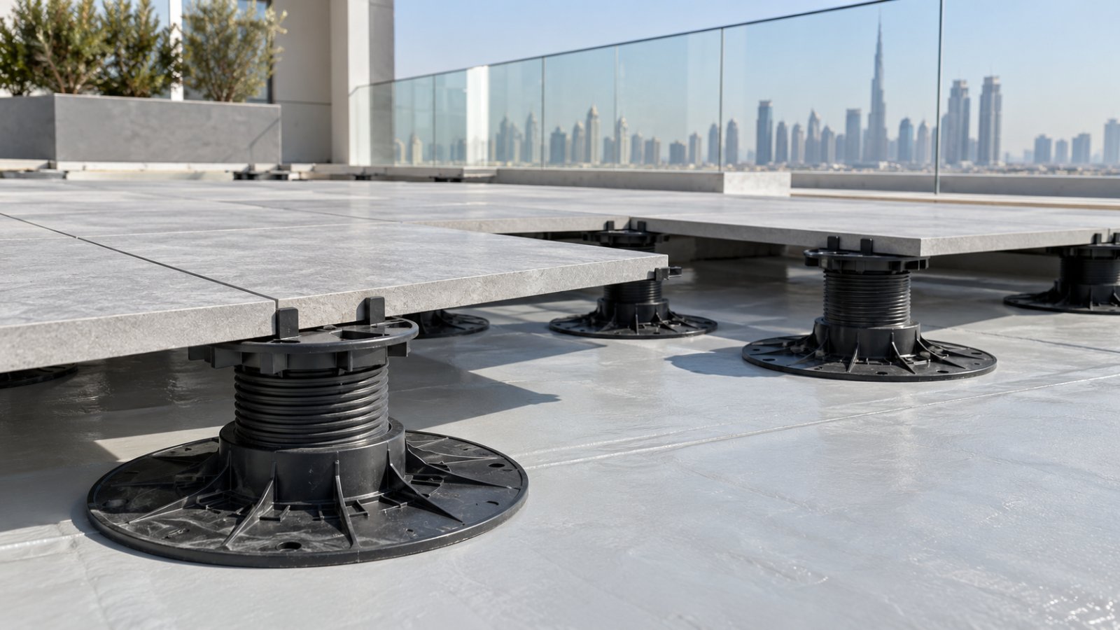 wide base pedestal roof terrace dubai